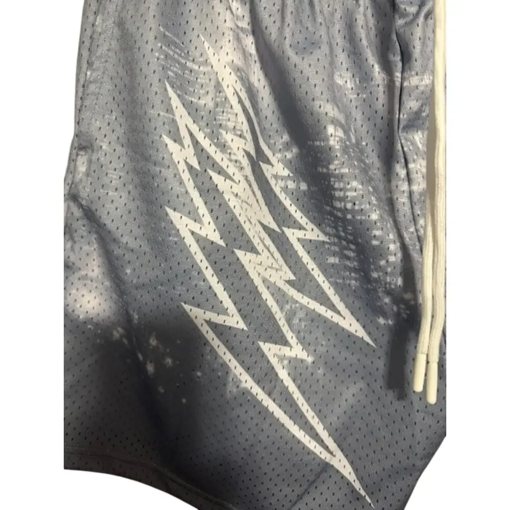 Corrupted Creative Satin Mesh Basketball Shorts Size L - Maryland Gray Bolt